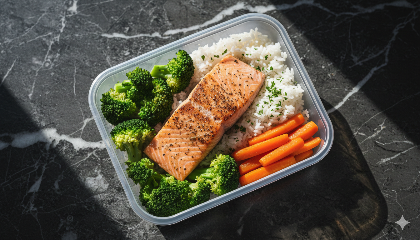 Salmón al Sartén + Arroz Blanco